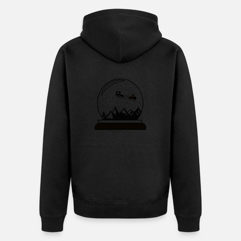 Schneekugel Weihnachtskugel Design - Unisex Premium Bio Zip Hoodie - Schwarz