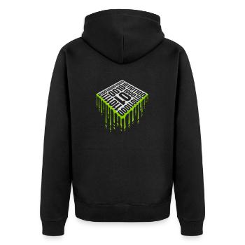 Binary Code Program Language - Unisex Premium Organic Zip Hoodie - black - Back - Nico (187cm)