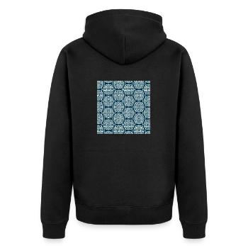 Chinesisches Muster - Unisex Premium Bio Zip Hoodie - Schwarz - Hinten - Nico (187cm)