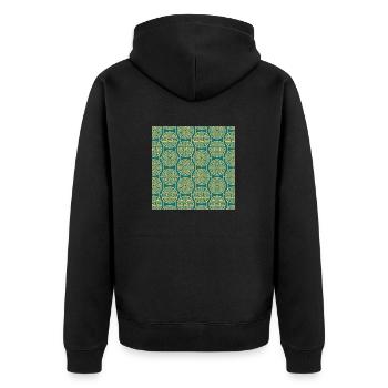 Modèle chinois - Veste à capuche bio Premium Unisexe - noir - Dos - Nico (187cm)