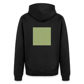 Chinesisches Muster - Unisex Premium Bio Zip Hoodie - Schwarz - Hinten - Nico (187cm)