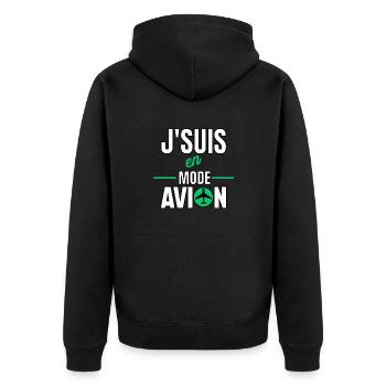 J’suis en mode avion - Veste à capuche bio Premium Unisexe - noir - Dos - Nico (187cm)