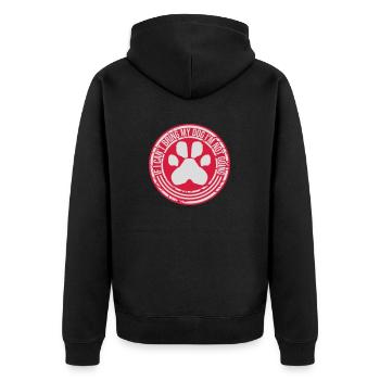 bring my dog quote - Unisex Premium Organic Zip Hoodie - black - Back - Nico (187cm)
