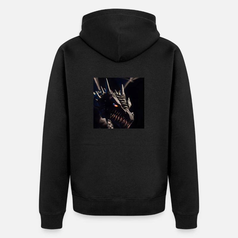 Dragon aux yeux de feu - Veste à capuche bio Premium Unisexe - noir