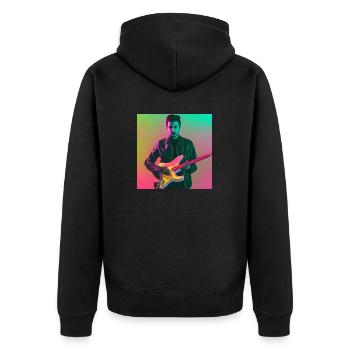Guitariste solo - Veste à capuche bio Premium Unisexe - noir - Dos - Nico (187cm)