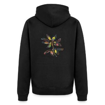 Liste - Unisex Premium Bio Zip Hoodie - Schwarz - Hinten - Nico (187cm)