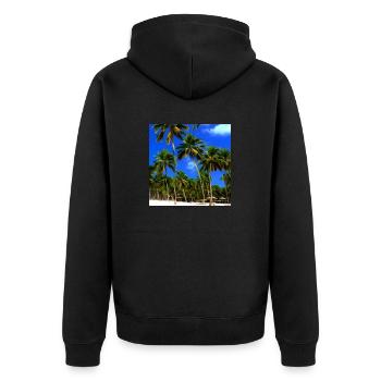 Plage calme - Veste à capuche bio Premium Unisexe - noir - Dos - Nico (187cm)