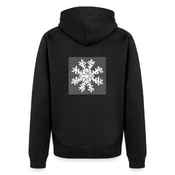 Einfache Schneeflocke - Unisex Premium Bio Zip Hoodie - Schwarz - Hinten - Nico (187cm)