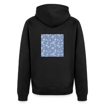 Snow pattern on a blue background - Unisex Premium Organic Zip Hoodie - black - Back - Nico (187cm)