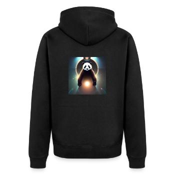 A panda for every heart - Unisex Premium Organic Zip Hoodie - black - Back - Nico (187cm)