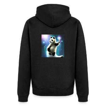 A panda for every heart - Unisex Premium Organic Zip Hoodie - black - Back - Nico (187cm)