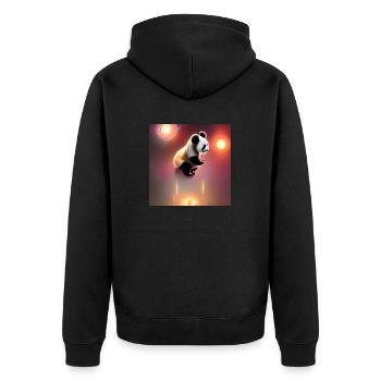 Ein Panda für jedes Herz - Unisex Premium Bio Zip Hoodie - Schwarz - Hinten - Nico (187cm)