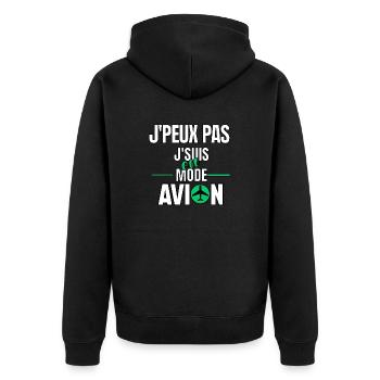 J’peux pas j’suis en mode avion - Veste à capuche bio Premium Unisexe - noir - Dos - Nico (187cm)