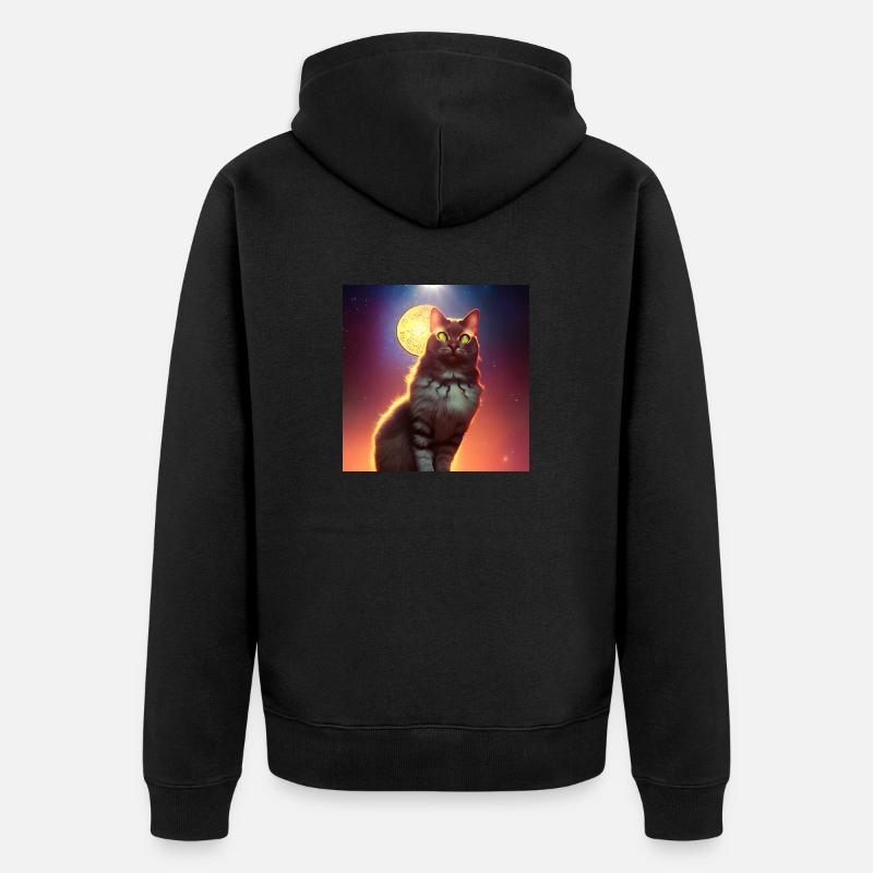 Le chat de l’univers - Veste à capuche bio Premium Unisexe - noir