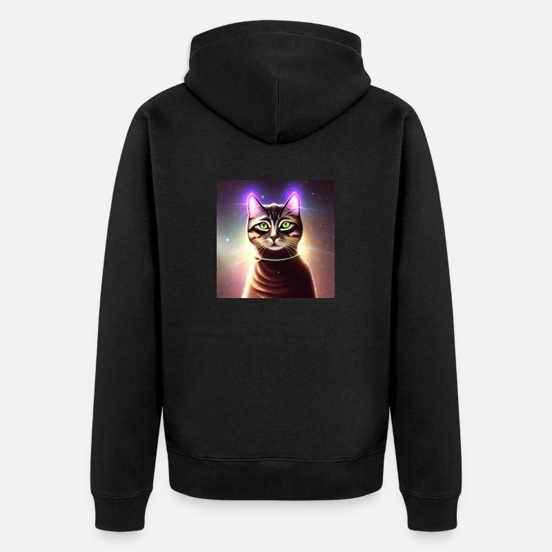 Le chat de l’univers - Veste à capuche bio Premium Unisexe - noir