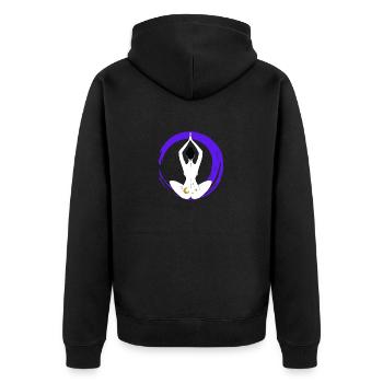 Zen Spiritual Silhouette Purple - Unisex Premium Organic Zip Hoodie - black - Back - Nico (187cm)