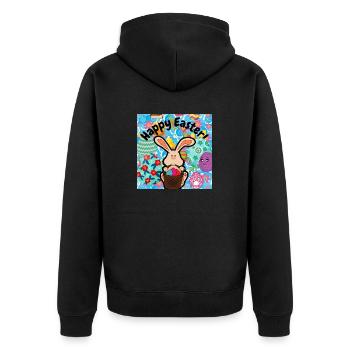 Frohe Weihnachten, Weihnachten. - Unisex Premium Bio Zip Hoodie - Schwarz - Hinten - Nico (187cm)