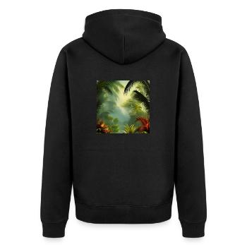 Exotic jungle artwork - Unisex Premium Organic Zip Hoodie - black - Back - Nico (187cm)