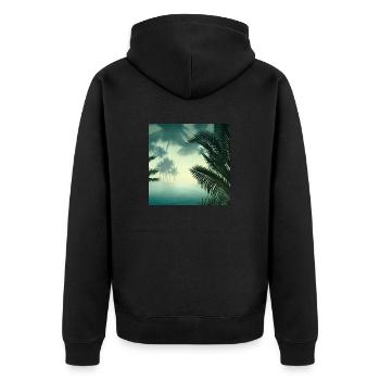 Jungle water view - Unisex Premium Organic Zip Hoodie - black - Back - Nico (187cm)