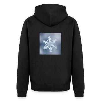 Winter-Schneeflocken-Porträt - Unisex Premium Bio Zip Hoodie - Schwarz - Hinten - Nico (187cm)