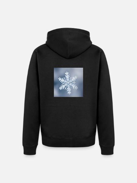 Winter snowflake portrait - Unisex Premium Organic Zip Hoodie - black