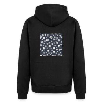 Motif de flocon de neige sur le fond bleu marine - Veste à capuche bio Premium Unisexe - noir - Dos - Nico (187cm)
