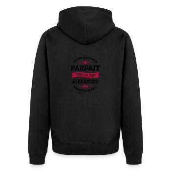 ALEXANDRE PARFAIT - PRENOM ALEXANDRE - Veste à capuche bio Premium Unisexe - noir - Dos - Nico (187cm)