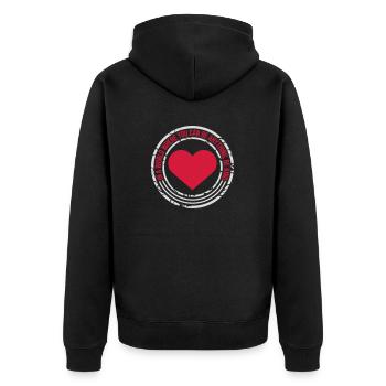 you can be kind - Unisex Premium Bio Zip Hoodie - Schwarz - Hinten - Nico (187cm)