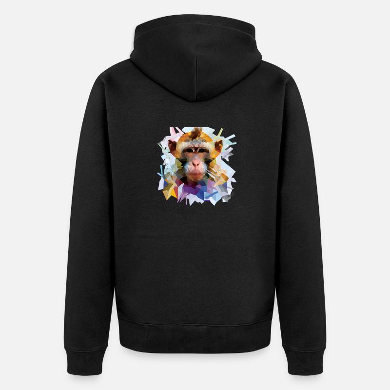 Abstrakter Pride and Power Affe - Unisex Premium Bio Zip Hoodie - Schwarz