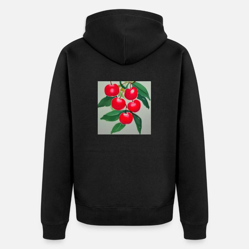 Art des cerises d’hiver - Veste à capuche bio Premium Unisexe - noir