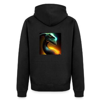 Dinosaur Fossil Dino Trex Nature - Unisex Premium Organic Zip Hoodie - black - Back - Nico (187cm)