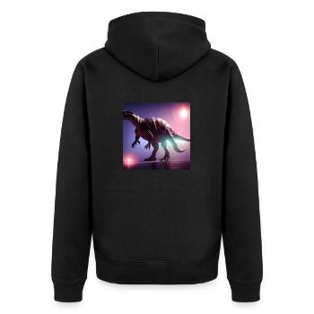 Dinosaur Fossil Dino Trex Nature - Unisex Premium Organic Zip Hoodie - black - Back - Nico (187cm)