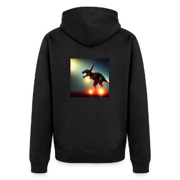 Dinosaur Fossil Dino Trex Nature - Unisex Premium Organic Zip Hoodie - black - Back - Nico (187cm)
