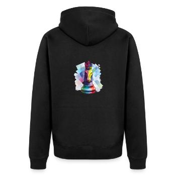 Art Pièce d’échecs Le cheval roi - Veste à capuche bio Premium Unisexe - noir - Dos - Nico (187cm)