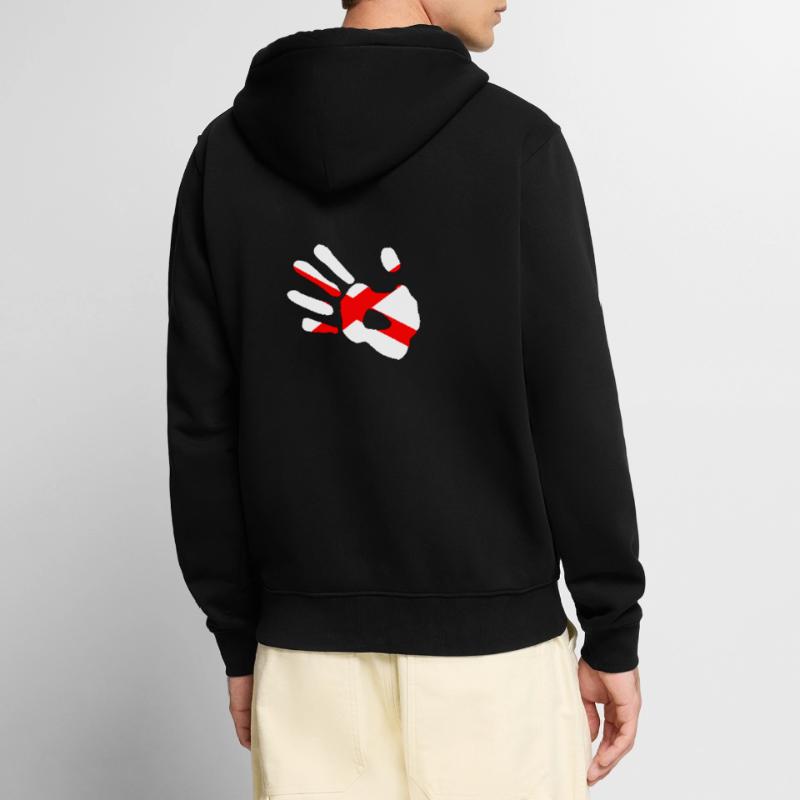 Silhouette d’impression de main du drapeau de St Patrick Veste à capuche bio Premium Unisexe