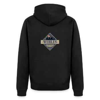 sächsische Schweiz Wehlen - Unisex Premium Bio Zip Hoodie - Schwarz - Hinten - Nico (187cm)
