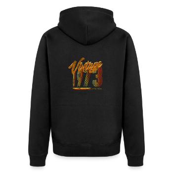 Jahrgang 1973 Limited Edition - Unisex Premium Bio Zip Hoodie - Schwarz - Hinten - Nico (187cm)