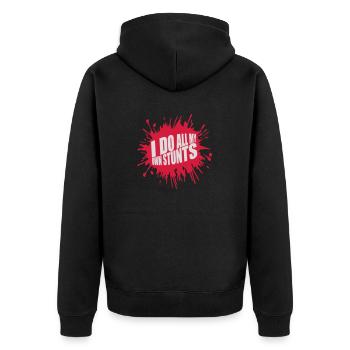 all my own stunts - Unisex Premium Bio Zip Hoodie - Schwarz - Hinten - Nico (187cm)