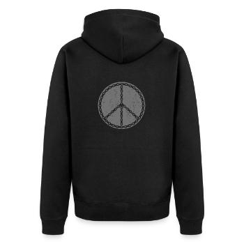 Chaîne de vélo Peace - Veste à capuche bio Premium Unisexe - noir - Dos - Nico (187cm)