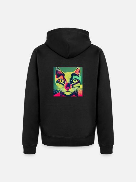 Chat fou - Veste à capuche bio Premium Unisexe - noir