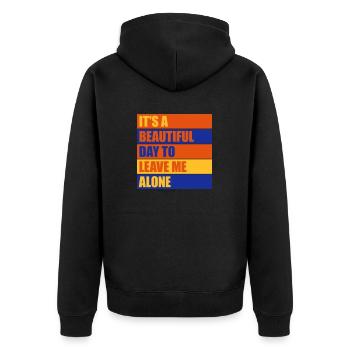 Journée Laissez-moi tranquille - Veste à capuche bio Premium Unisexe - noir - Dos - Nico (187cm)