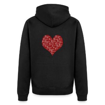Soyez à moi rouge - Veste à capuche bio Premium Unisexe - noir - Dos - Nico (187cm)