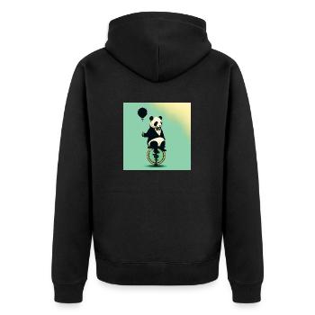 Panda élégante sur le monocycle c - Veste à capuche bio Premium Unisexe - noir - Dos - Nico (187cm)