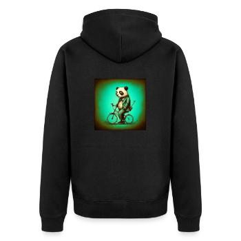 Panda élégant sur un vélo 1 - Veste à capuche bio Premium Unisexe - noir - Dos - Nico (187cm)