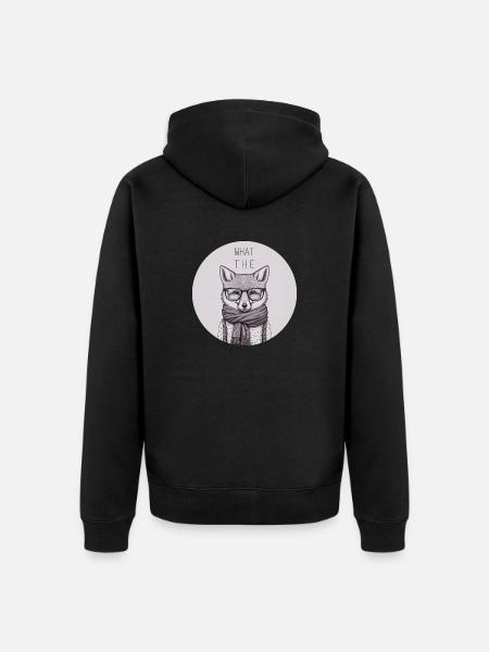What the Fox - Unisex Premium Organic Zip Hoodie - black