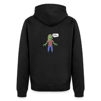Zombie Brains and makeup - Unisex Premium Organic Zip Hoodie - black - Back - Nico (187cm)