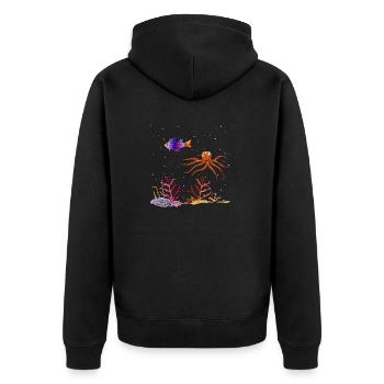 Monde sous-marin - Veste à capuche bio Premium Unisexe - noir - Dos - Nico (187cm)