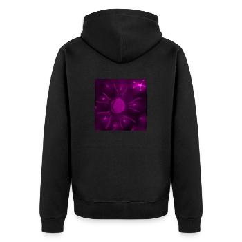 PURPLE STARRY MOON - Unisex Premium Organic Zip Hoodie - black - Back - Nico (187cm)