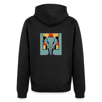 Éléphant Pop Art - Veste à capuche bio Premium Unisexe - noir - Dos - Nico (187cm)