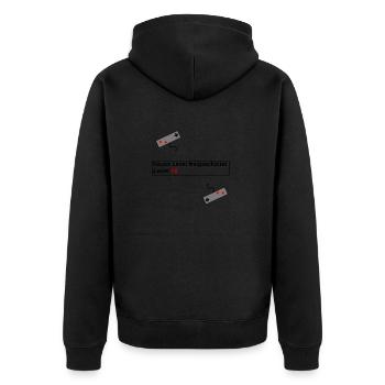 Level Up Gaming Geschenk Geschenkidee Geburtstag - Unisex Premium Bio Zip Hoodie - Schwarz - Hinten - Nico (187cm)